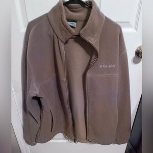 Columbia Men's Brown tan Fleece Jacket XL Comfy warm